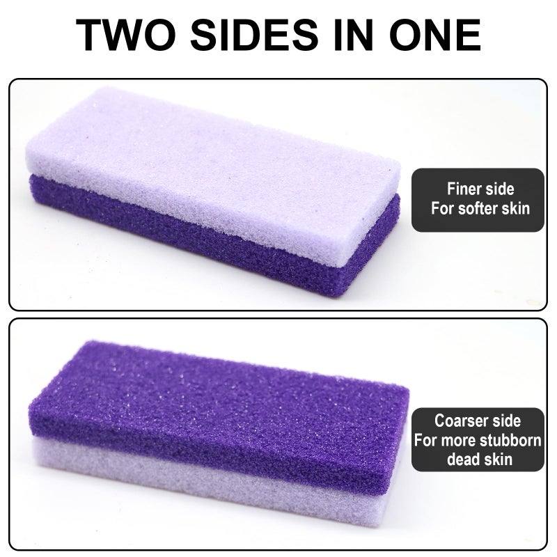 lenpestia Foot Pumice Stone 4 Pack Pedicure Stone for Feet Pumice Sponge for Feet Callus Remover and Scrubber Double Sided Pedicure Foot Pumice Stone for Feet and Heels Callus and Dead Skins (Purple) - Image 3